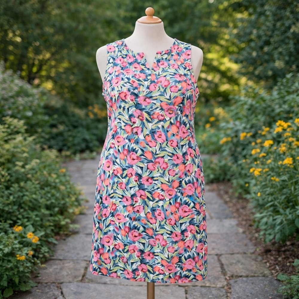 Talbots Sheath Dress Sz 16 Pastel Floral Print Sleeveless Spring Easter NWT